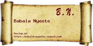 Babala Nyeste névjegykártya